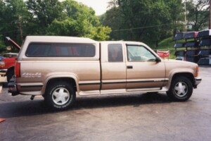 chevy silverado 1500 with an A.R.E. camper shell